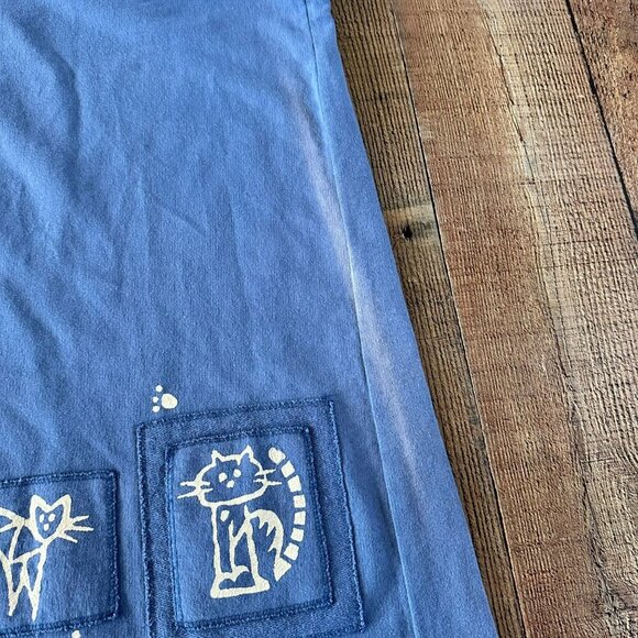 Cute Blue Cat Dress With Graphic Print By Citiknits - Size M - Picture 5 of 14